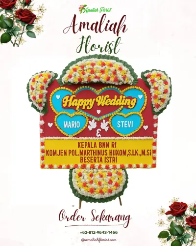 Karangan Papan Bunga Pernikahan di Panancangan